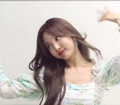 Nayeon - white dress w blue & green accents