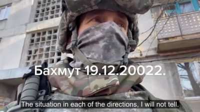 Update from Bakhmut 19/12/22. Bakhmut holds and the Russians got counter-attacked pushing them further out.
