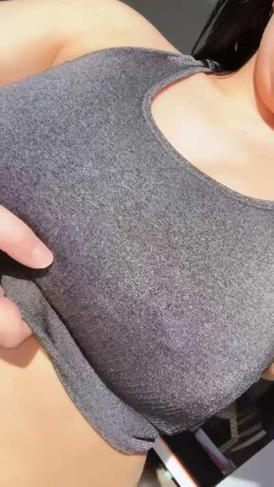 My tight sports bra holds them in well...😏 [OC]
