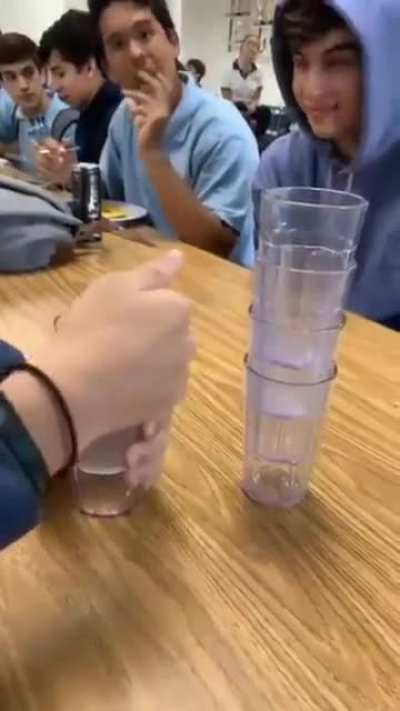 Stacking cups with nothing but the power of spinning and air!