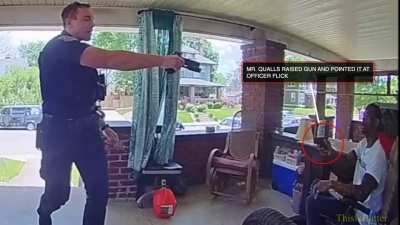 Police shoot armed man on porch at point blank range
