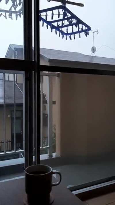 It's a rather stormy afternoon outside my balcony in Kawasaki, Japan