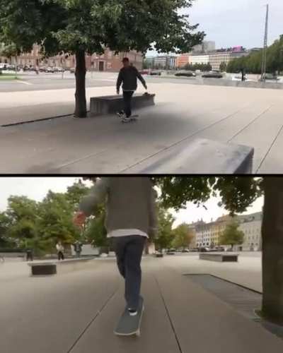 Insane drone control, going between his legs. Cool behind the scenes footage