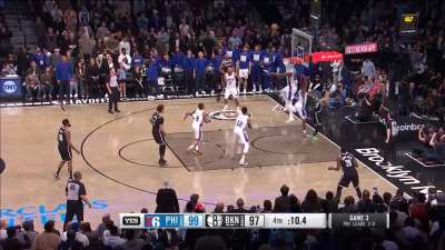 [Highlight] Embiid blocks Dinwiddie's game-tying layup attempt