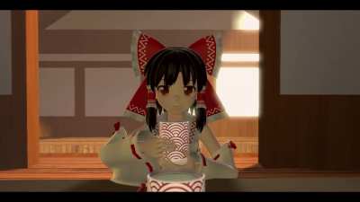 Drinking tea with Reimu