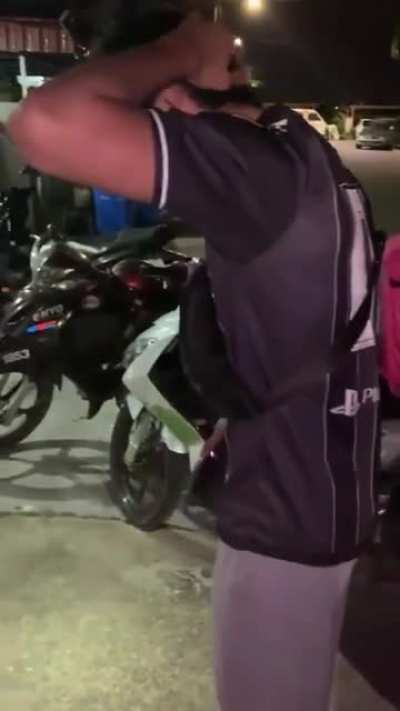 He was holding a fake cockroach at the start