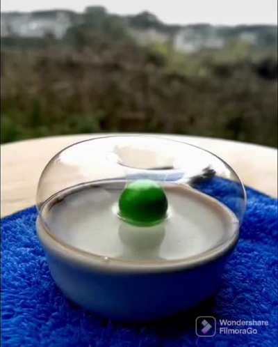 Ball dropping through a bubble