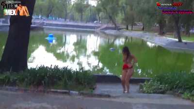 Woman Gets Naked In Public Park Without Fear Of Being Seen