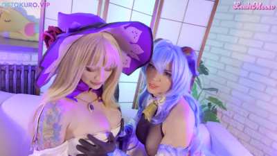 Mona and Ganyu from Genshin Impact by im-octokuro and Leah__meow