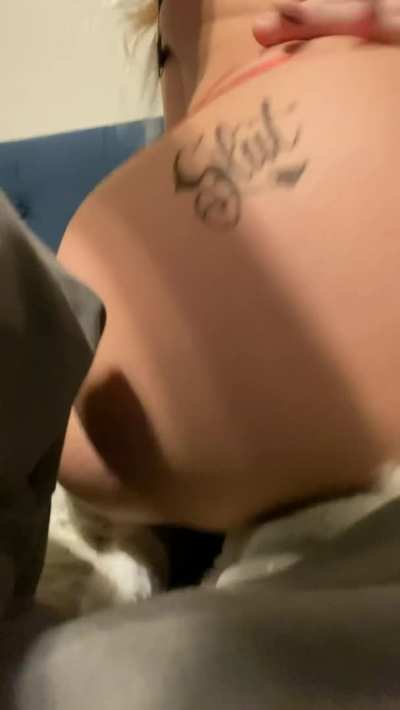 In bed showing off my slutty ass with my comfy slipper on 😝