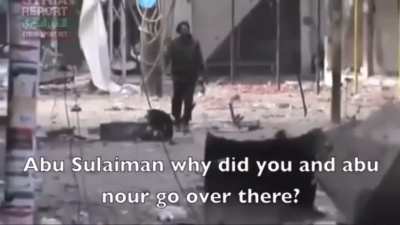 Syrian Arab Army officer talks to rebels during a battle (2013)