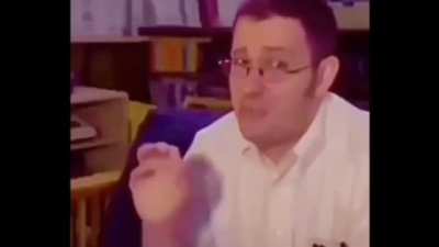 That one video of AVGN but every time the amount of bits decreases the video speed doubles