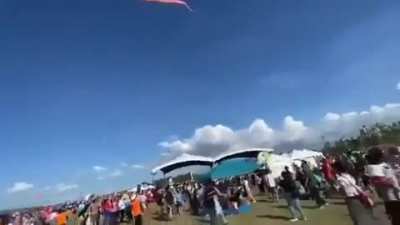 Toddler entangled in kite strings sent airborne!