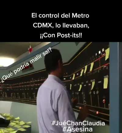 Al llevar tiempo averiado el control de los trenes del metro lo hacen con post-its