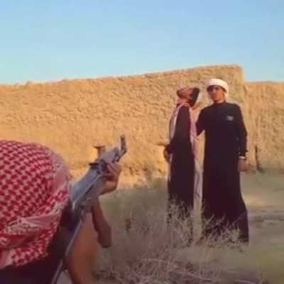 Shooting a toothpick of his friends mouth