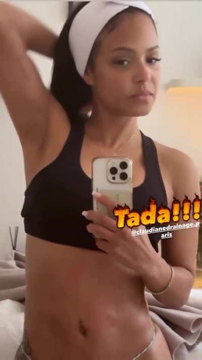 Showing off body after workout