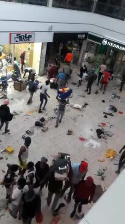 South Africa is being destroyed by allies of a criminal, Jacob Zuma, because he was arrested and sent to prison, they are now rioting and destroying everything until he is released