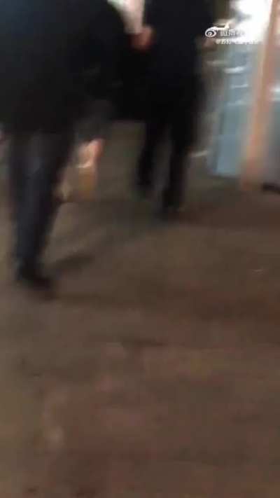 A guy got beat up after wielding a cleaver at pedestrians last night in Chongqing, China