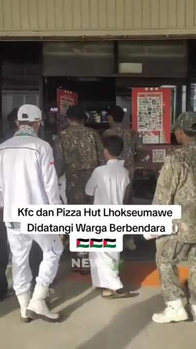 Kfc dan pizza hut lhokseumawe didatangi warga berbendera 🇵🇸