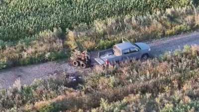 Drone footage of Vladyslav Polsky, the commander of the Ukrainian 475th Regiment 