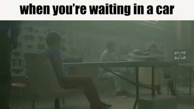 waiting in a car