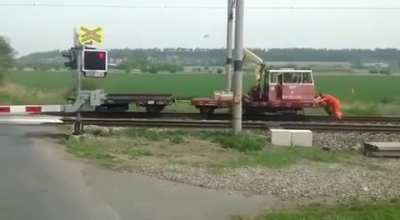 imagine waiting 5 minutes at railway crossing and then see this ¯\\\_(ツ)\_/¯
