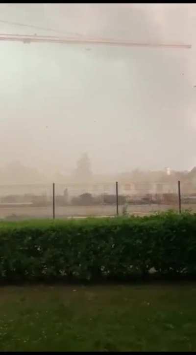 Crane falling due to wind