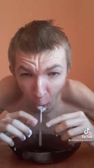 He eats lemon with mayonnaise
