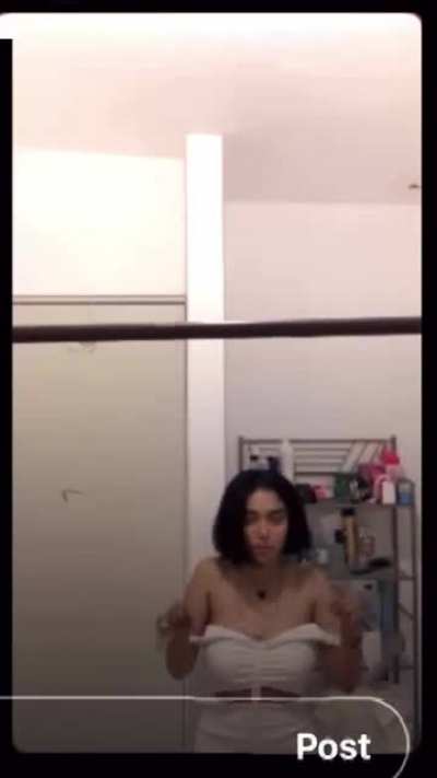 Slut getting high and showing her tits.