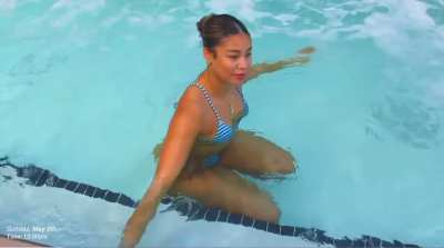 Alexis enjoying the summer pool