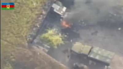 Azerbaijan artillery hitting Armenian position, 13.07.2020