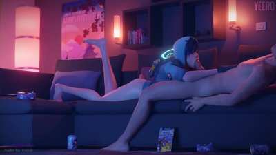 Tracer putting her blinks to use
