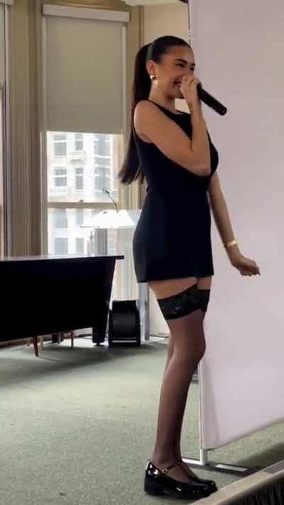 Madison on her book tour in New York April 2023 