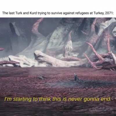 The last Turk and Kurd trying to survive against refugees at Turkey, 2071