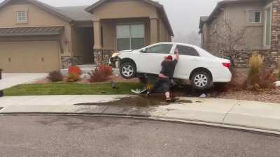 drunk, stuck on electrical box