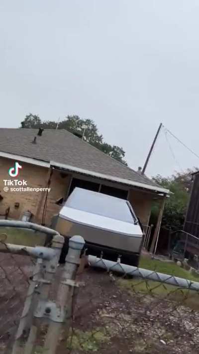 Cybertruck in a low income neighborhood 