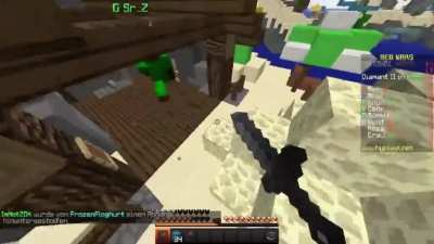 Clutching a sick Block MLG in Bedwars