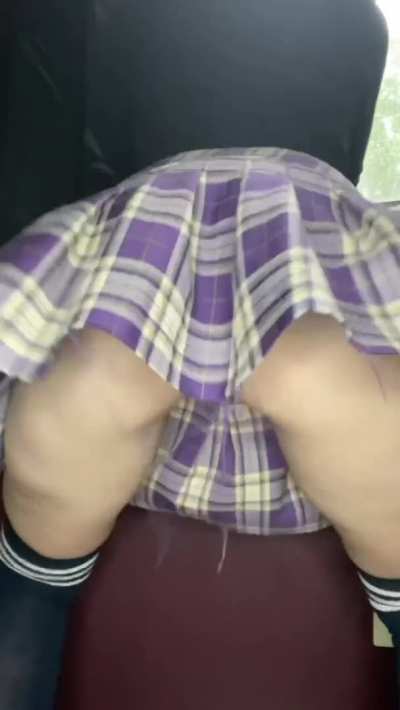 I don’t wear anything under my skirt so I can do this