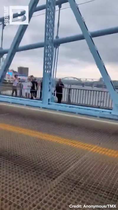 Cops were caught on camera beating anti-ICE protesters on the Ohio–Kentucky state line bridge; then dragging them off in zip-ties.