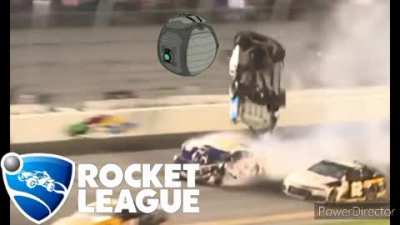 Remember kids, if you see a car crashing, don't forget to R O C K E T L E A G U E