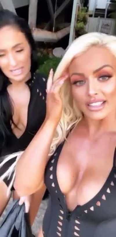 Mandy Rose popping out.