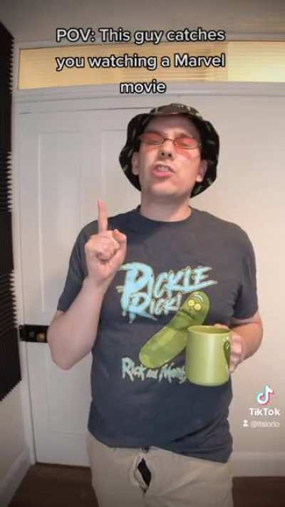 POV: This guy catches you watching a Marvel movie