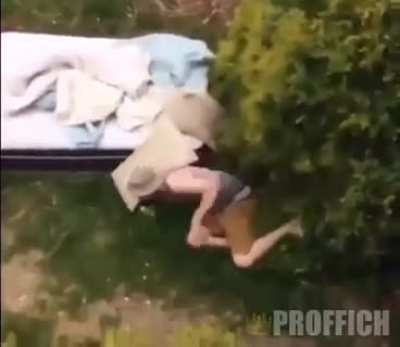 Jumping from on a roof to a ...mattress....