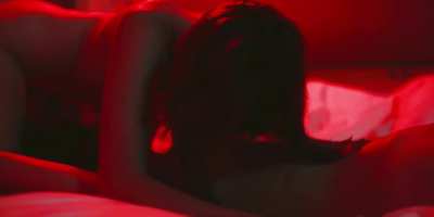 Carla Gugino and Gaite Jensen nipple sucking 69 in Leopard Skin