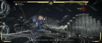 When you kick him so hard he explodes...