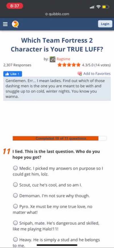 This TF2 dating quiz