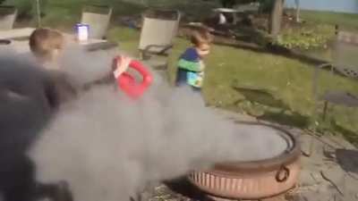 Daddy said to clean out the firepit...