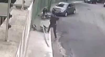robbing a pedestrian