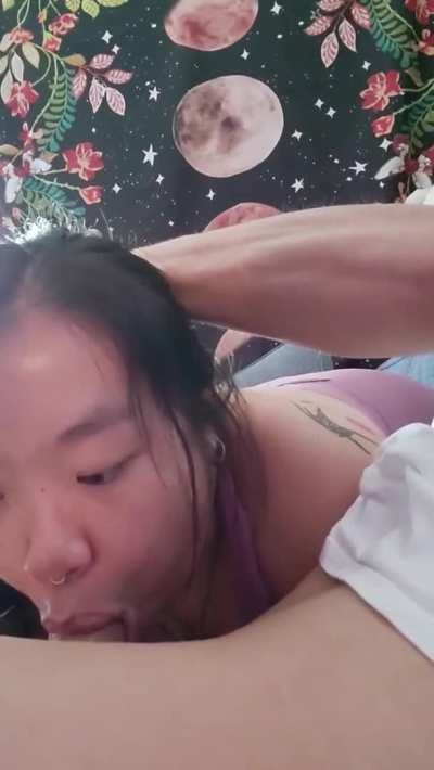 I'm obsessed with swallowing his cum, especially after a hard throatfucking! [OC]