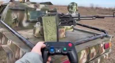 Ukrainian armored pickup truck with a remote-controlled turret